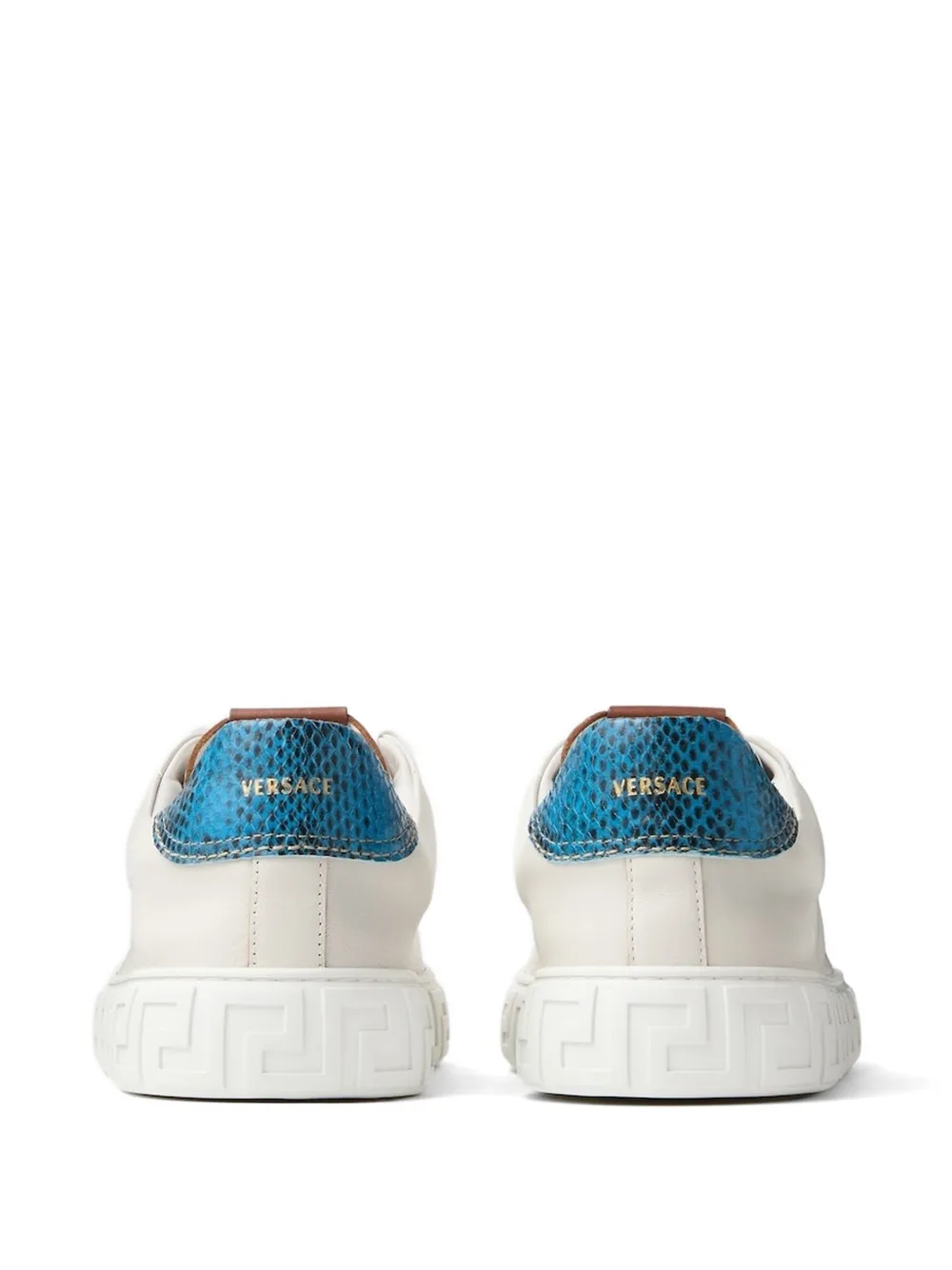 Versace Sneakers met logopatch en print Beige