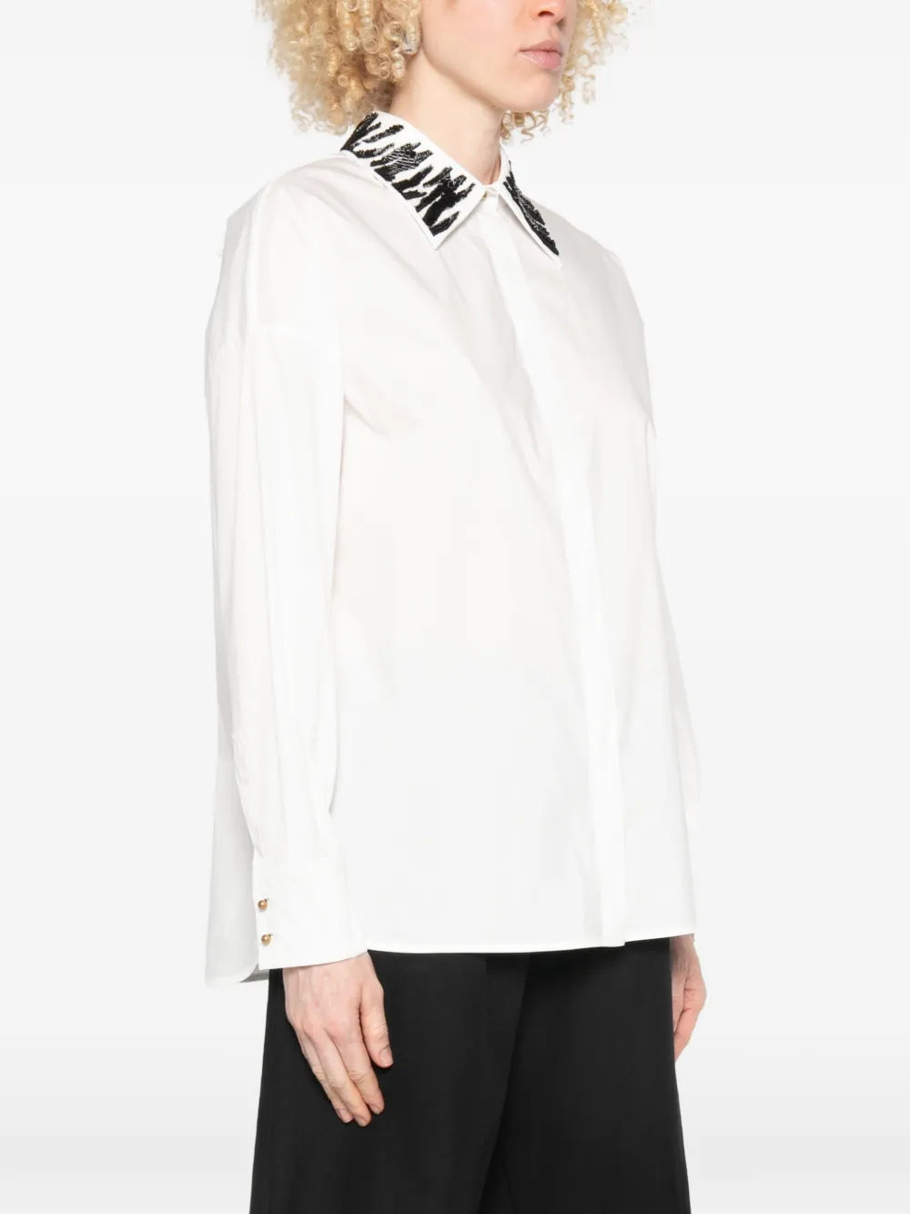 Max Mara Overhemd met verfraaide kraag Wit