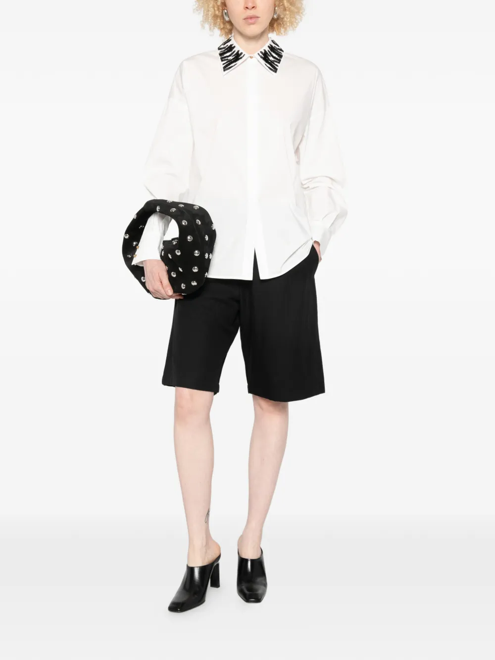 Max Mara Overhemd met verfraaide kraag Wit