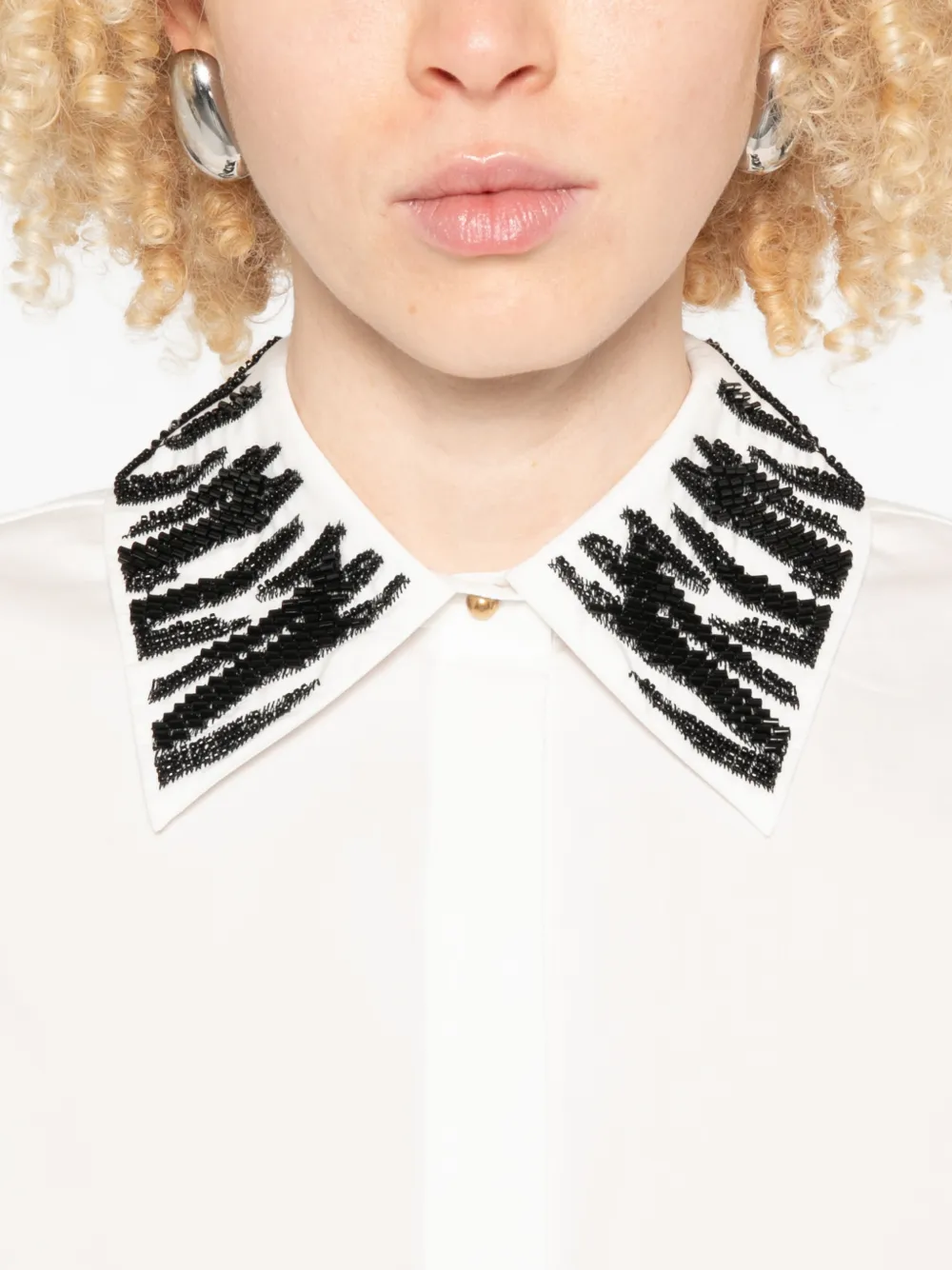 Max Mara Overhemd met verfraaide kraag Wit