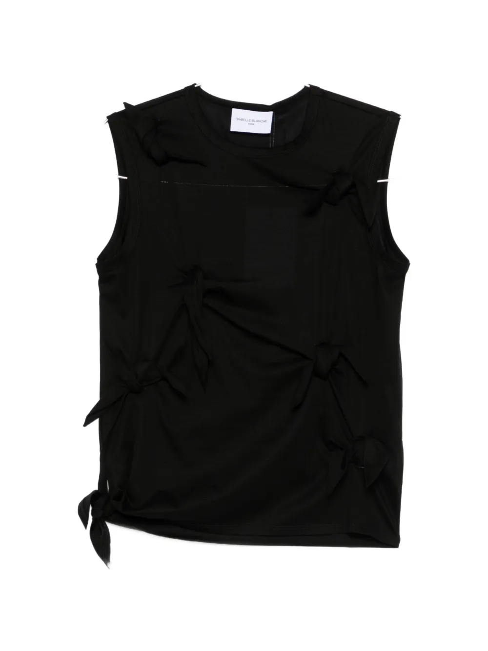 Isabelle Blanche knot-detail top - Schwarz