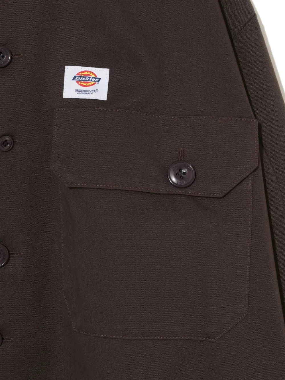 Undercover x Dickies button-down overhemd met zakdetail Bruin