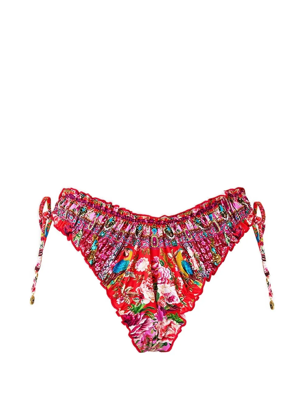  Camilla Ruched Skimpy Tie-detail Bikini Bottom - Red 