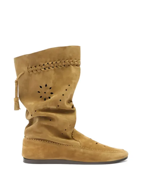 ISABEL MARANT Welky braid-detail laser-cut suede boots