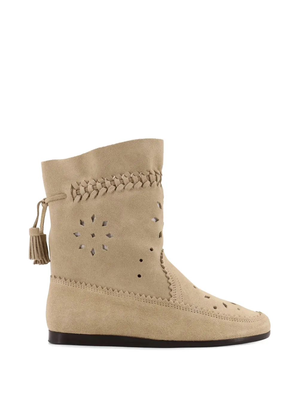 ISABEL MARANT Welky suède laarzen met gevlochten detail Beige