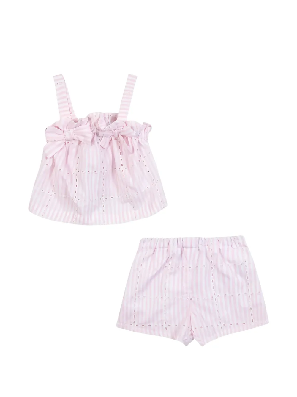 Tartine Et Chocolat Gestreepte shorts set met strik Roze