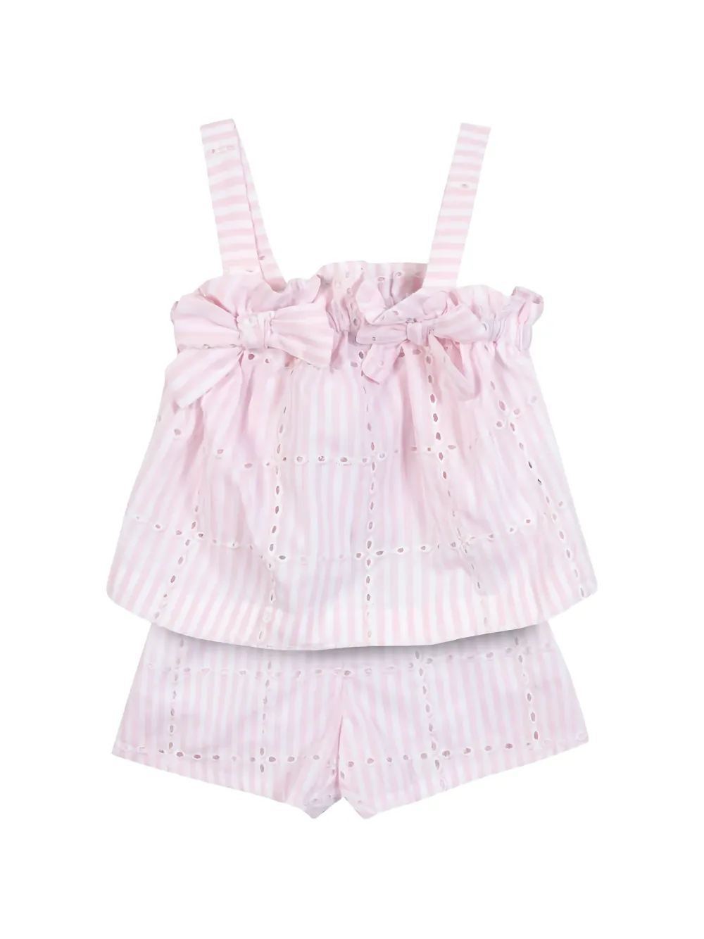 Tartine Et Chocolat bow striped shorts set - Rosa