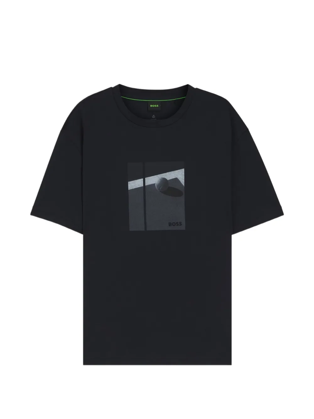BOSS Pima katoenen T-shirt met print Blauw