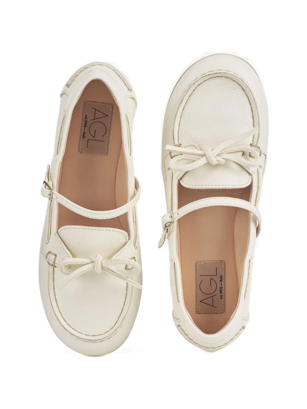 AGL Hoola Hoop loafers met strikdetail Beige