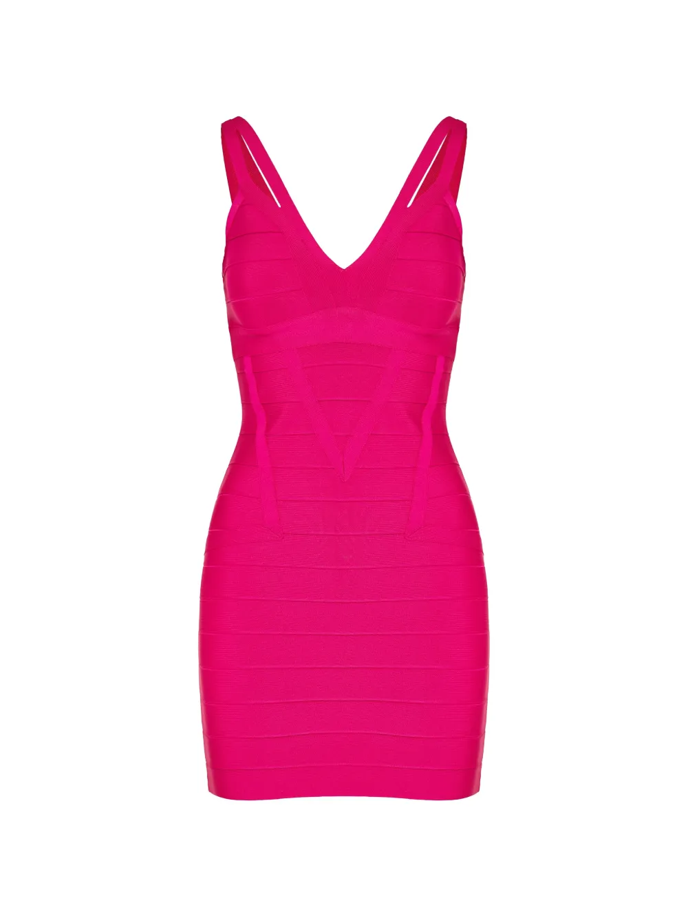 Herve Leger V-neck bandage mini dress - Pink