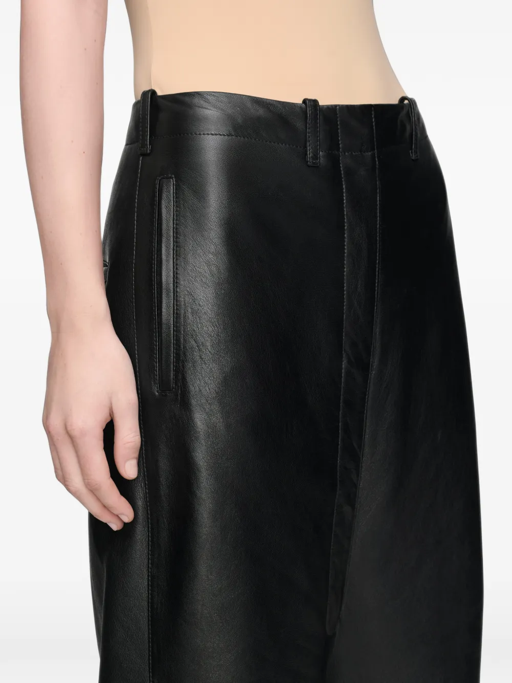 Maison Margiela Leren broek Zwart