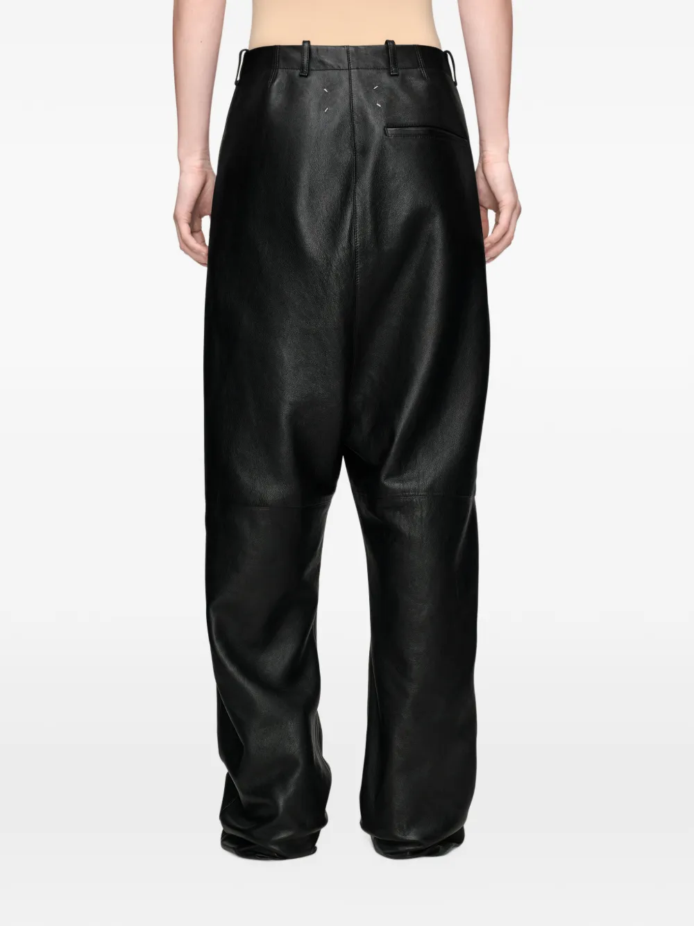 Maison Margiela Leren broek Zwart