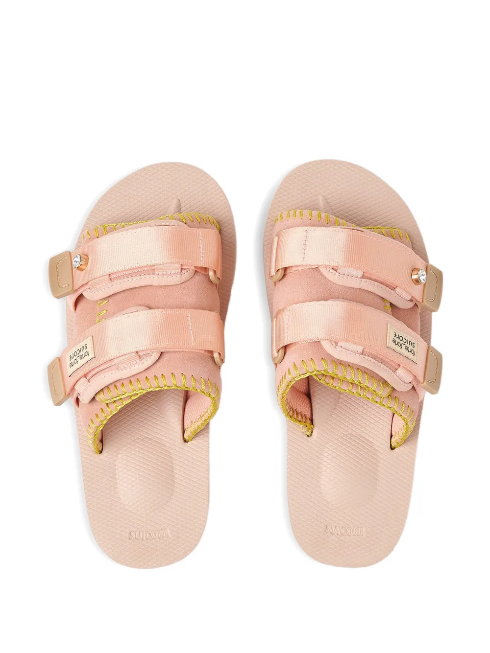 Forte x Suicoke touch-strap sandals Roze