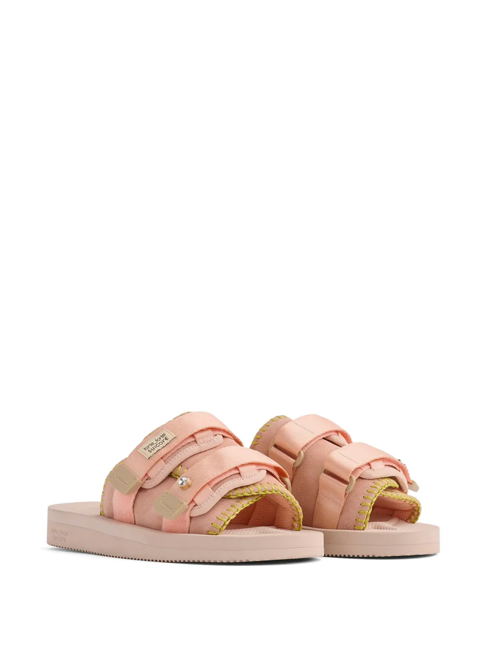Forte x Suicoke touch-strap sandals Roze