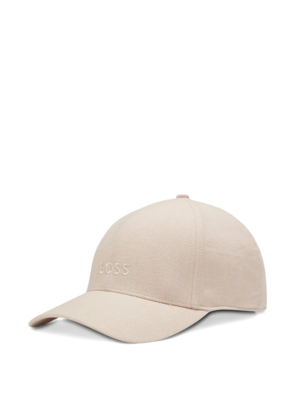  Boss Embroidered Linen Cap - Neutrals 