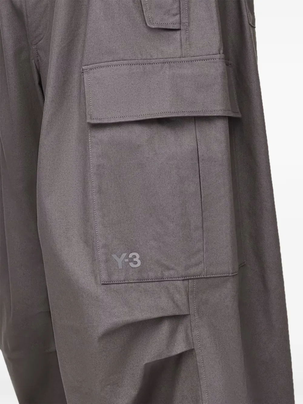 Y-3 UT Twill katoenen cargo broek Grijs