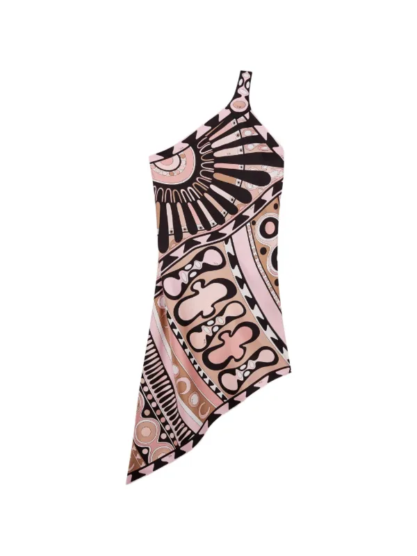 pucci one shoulder dress Pucci Printed one-shoulder maxi dress Emilio Pucci