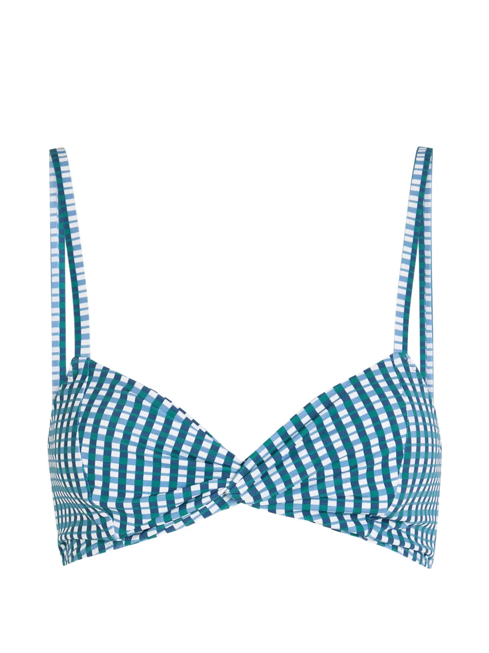 Nuno checked bikini top - Verde