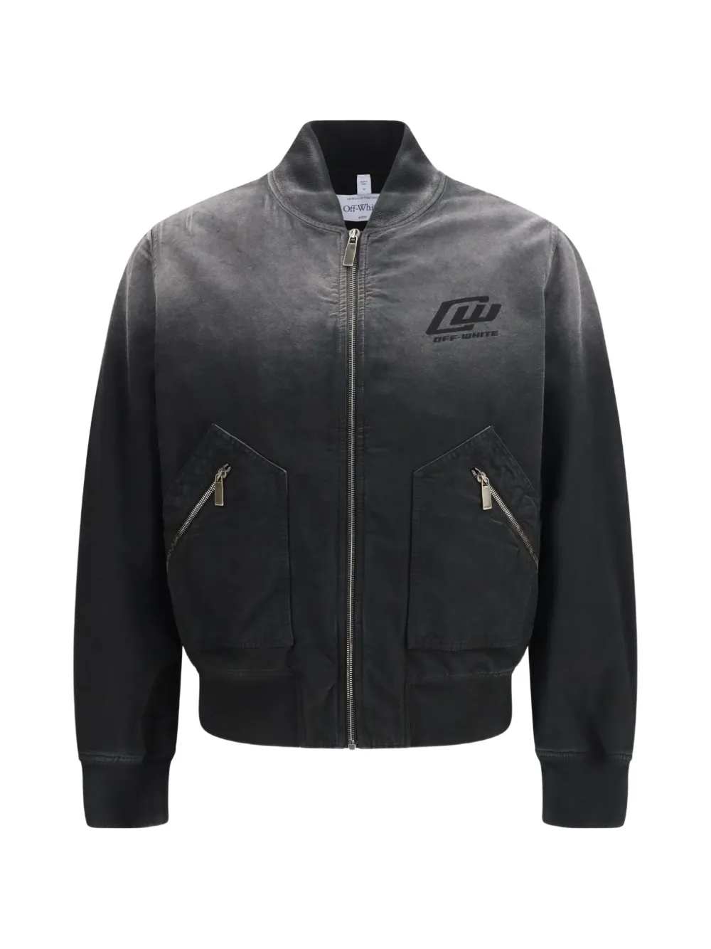 Off-White Bomberjacke mit Logo-Print | Grau