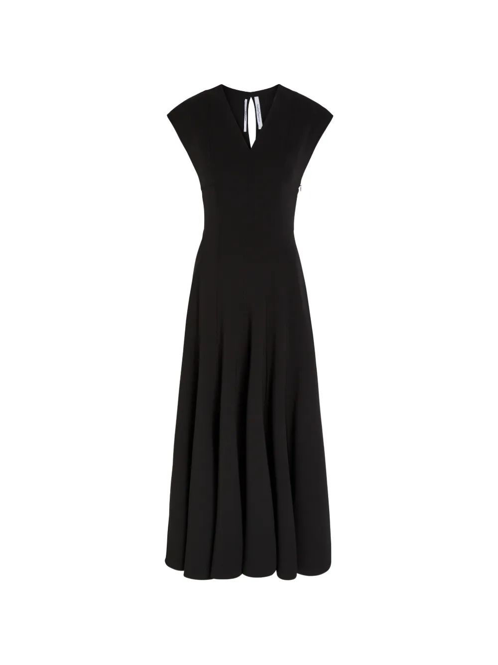 Another Tomorrow V-neck midi dress - Nero