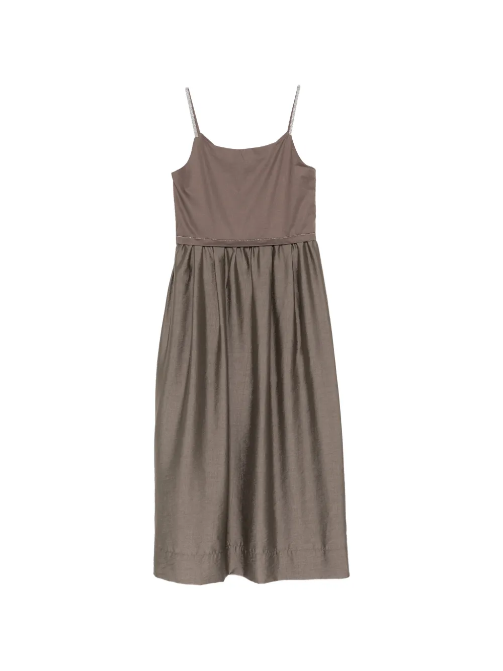 Peserico monili-chain sleeveless midi dress - Marrone