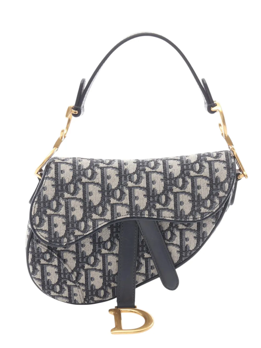 Christian Dior Pre-Owned 2010-2026 Oblique Canvas Saddle Bag satchel - Blu