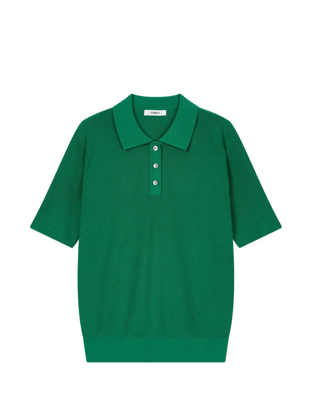 Tomboy Button Polo Knit In Green