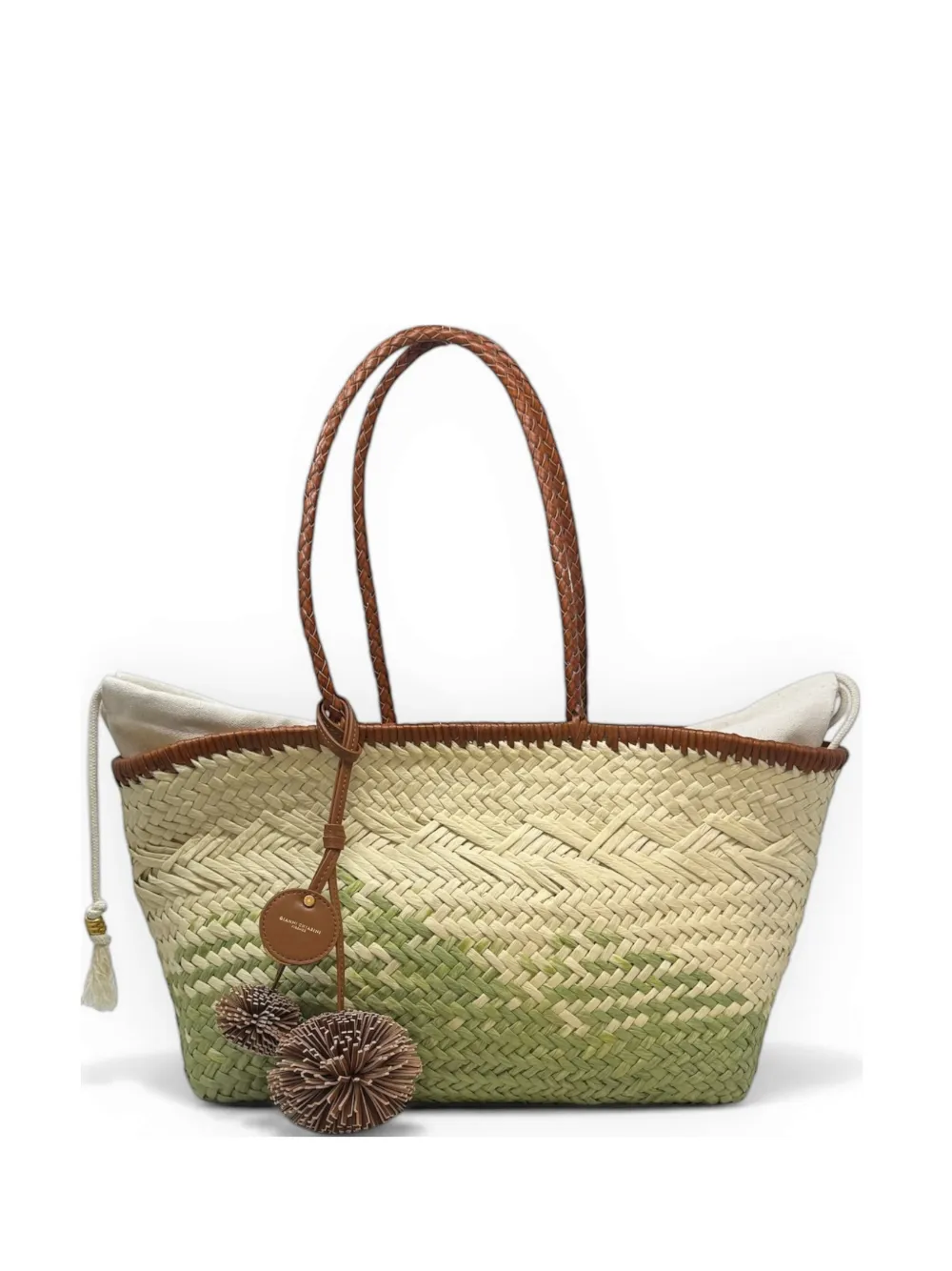 GIANNI CHIARINI Paloma braided-handle shoulder bag - Toni neutri