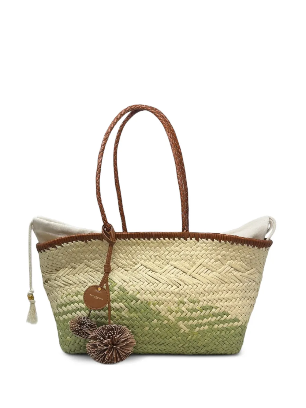 GIANNI CHIARINI Paloma braided-handle shoulder bag - Toni neutri