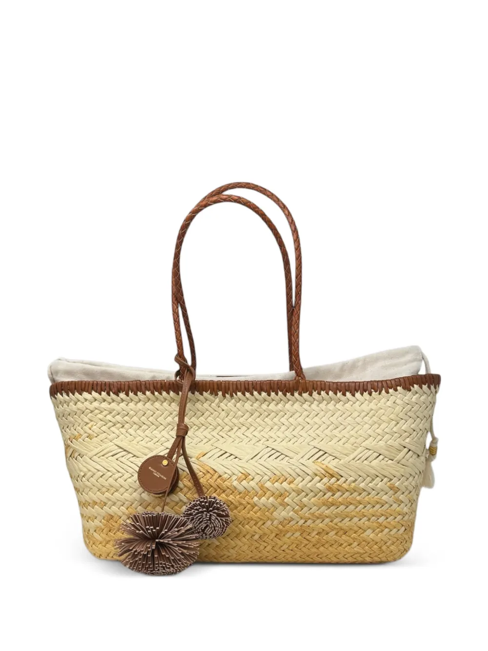 GIANNI CHIARINI Paloma pompom shoulder bag - Nude