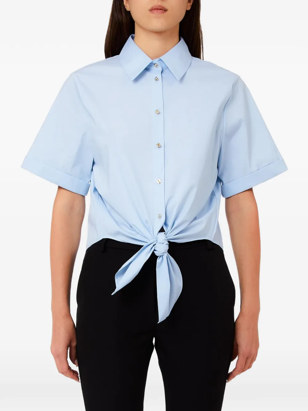 LIU JO tie front blouse - Blu
