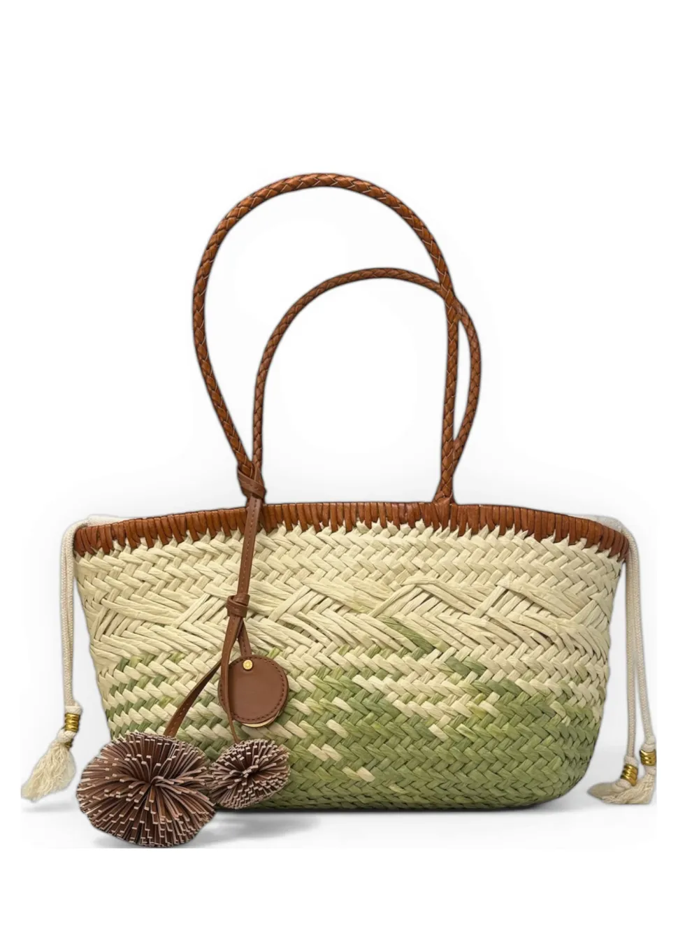 GIANNI CHIARINI Paloma woven braided-handle shoulder bag - Toni neutri