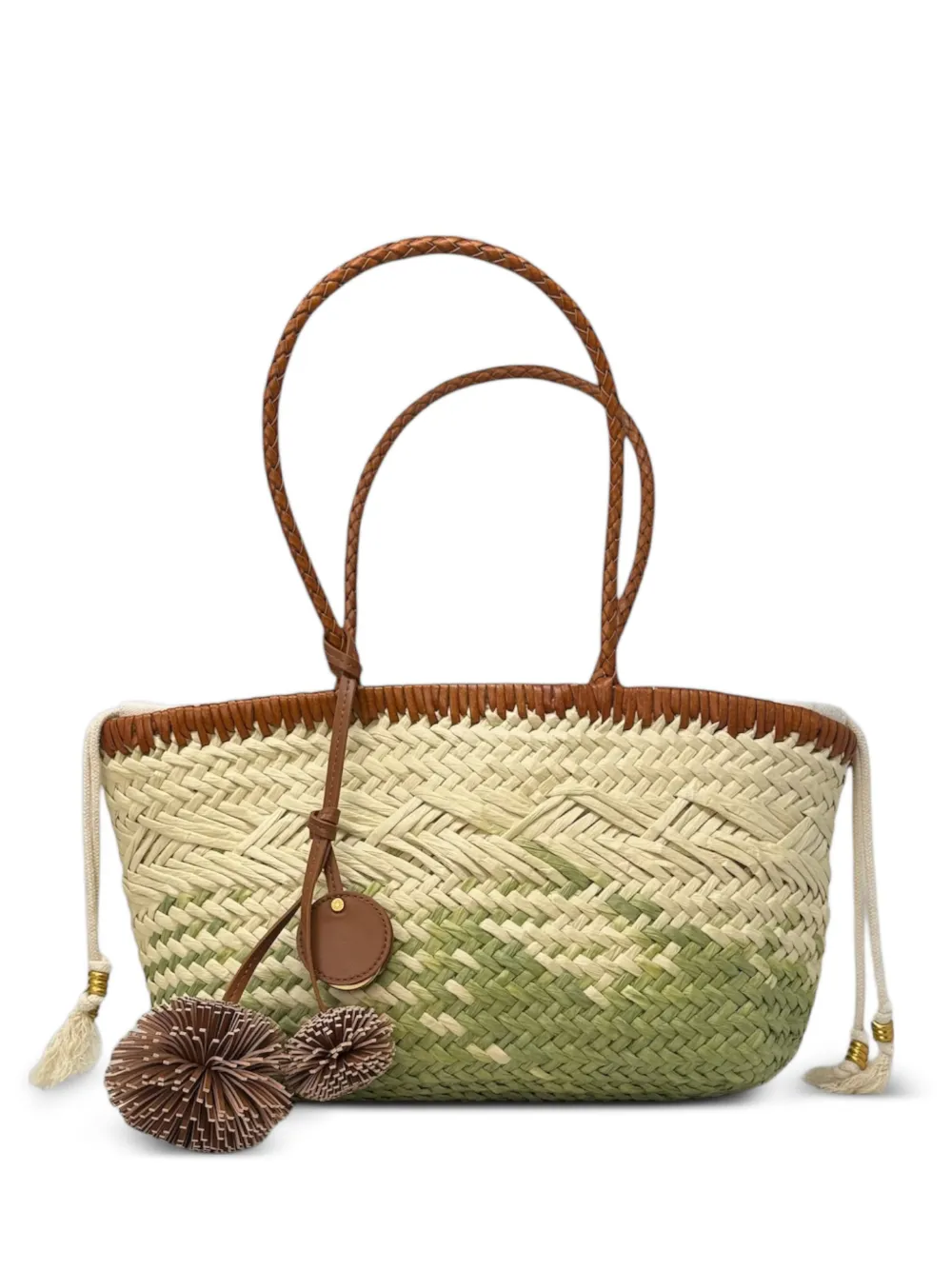 GIANNI CHIARINI Paloma woven braided-handle shoulder bag - Toni neutri