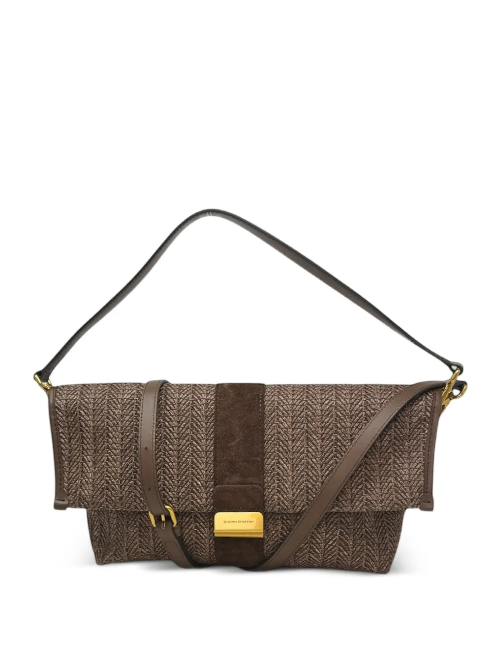 GIANNI CHIARINI Marigold woven shoulder bag - Marrone