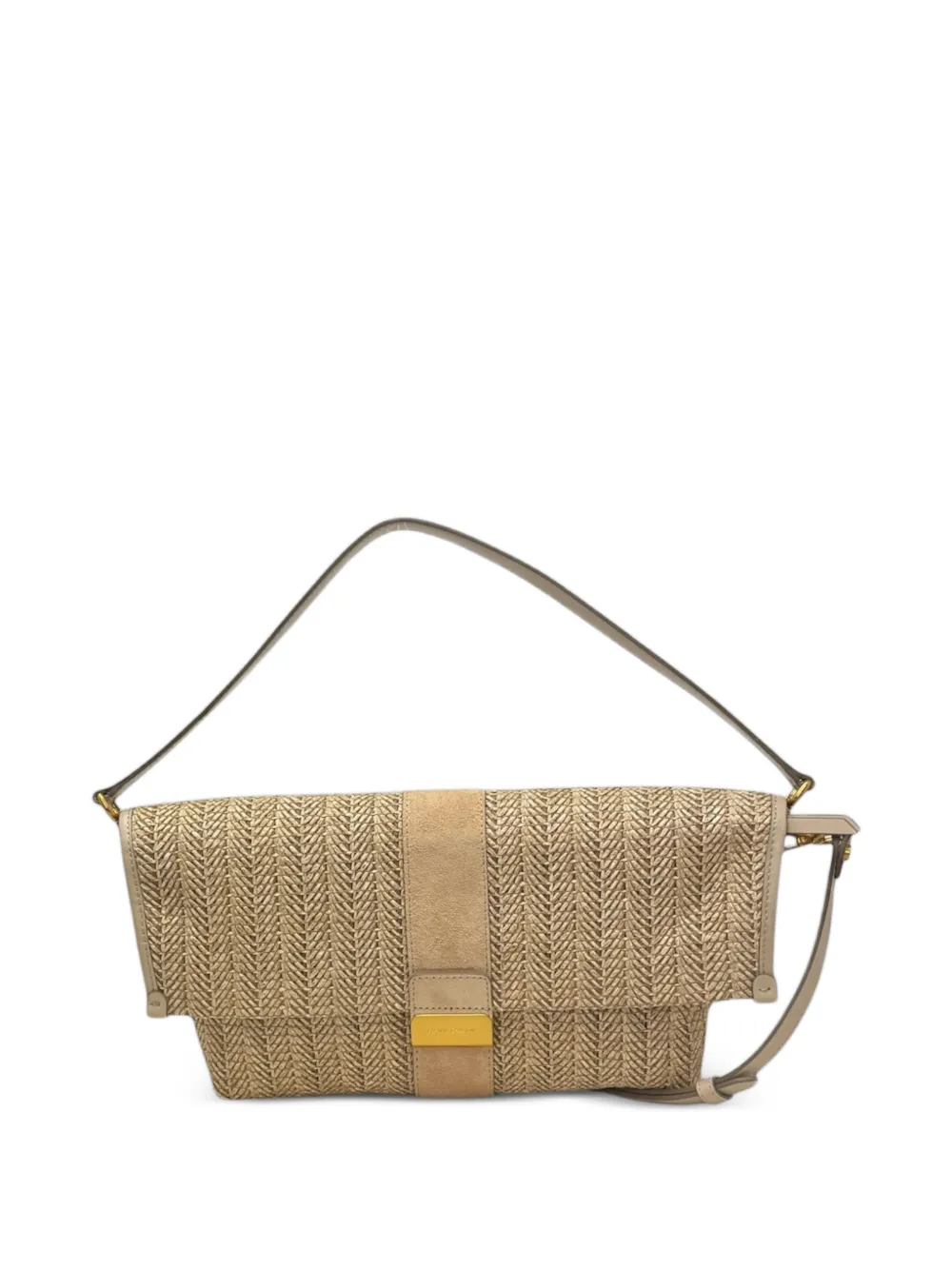 GIANNI CHIARINI Marigold woven clutch bag - Toni neutri