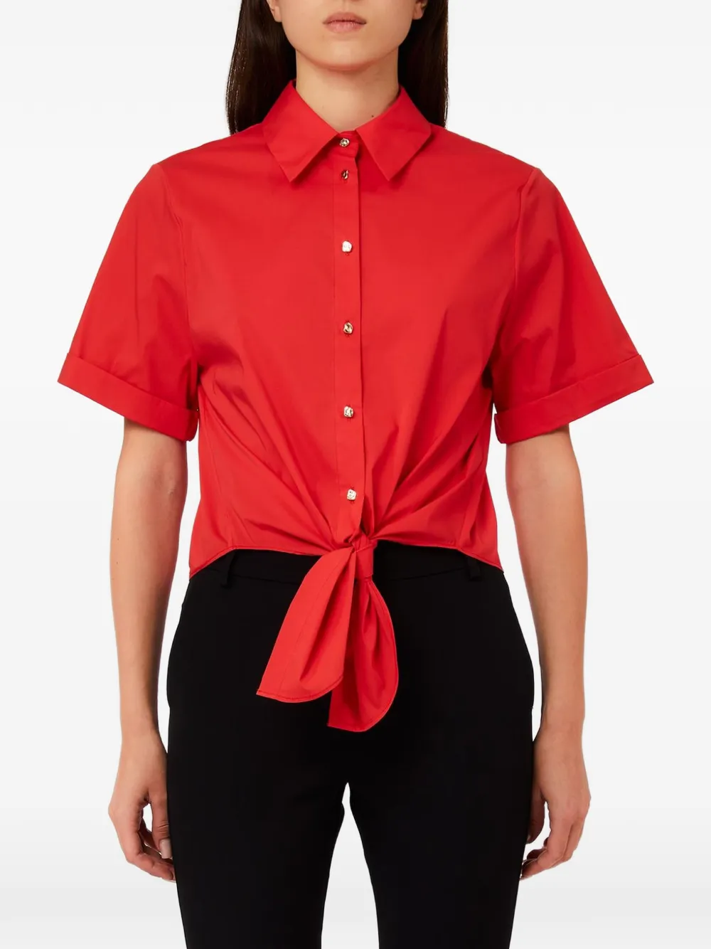 LIU JO tie front blouse - Rosso