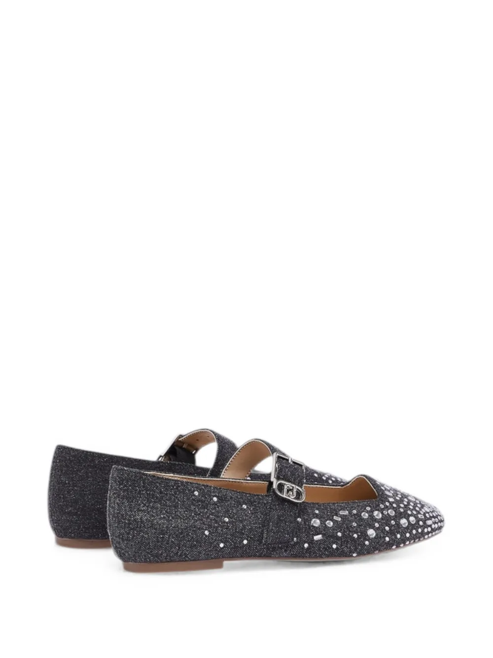 LIU JO crystal-embellished Brigitte 11 ballet flats Grijs