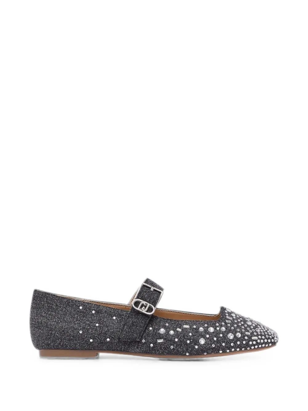LIU JO crystal-embellished Brigitte 11 ballet flats Grijs