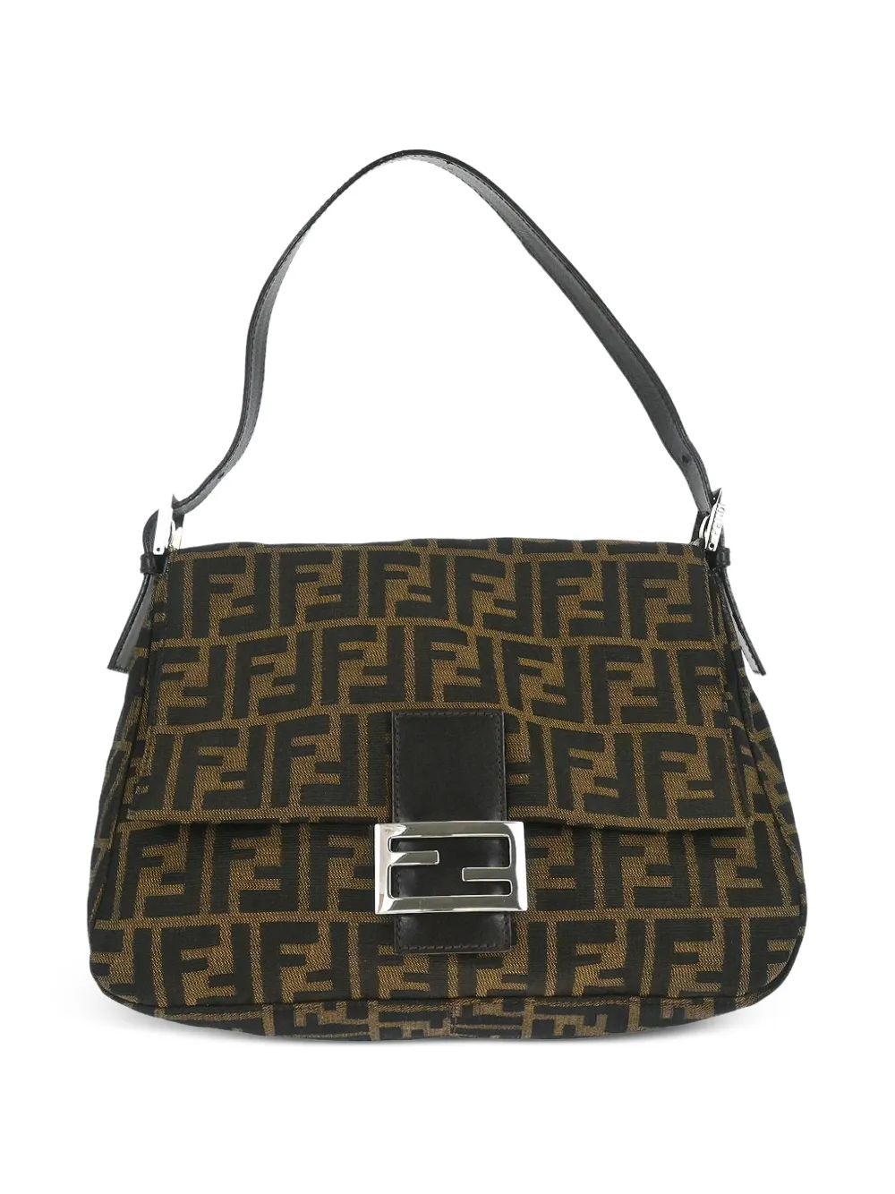 Fendi Pre-Owned Borsa a mano Baguette con motivo Zucca - Nero