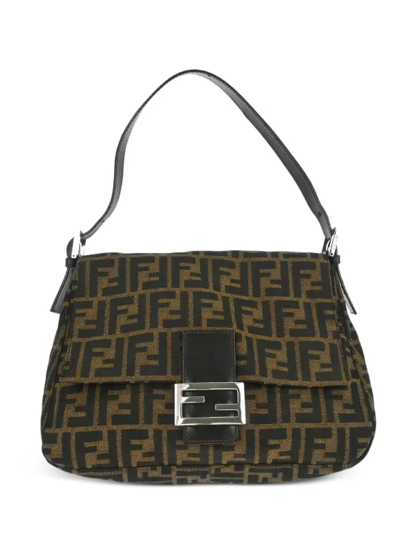 Fendi Pre-owned Zucca Baguette Handbag in Black