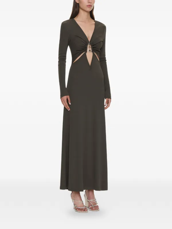 christopher esber midi dress Christopher Esber Crystal Loophole Long-sleeve Midi Dress