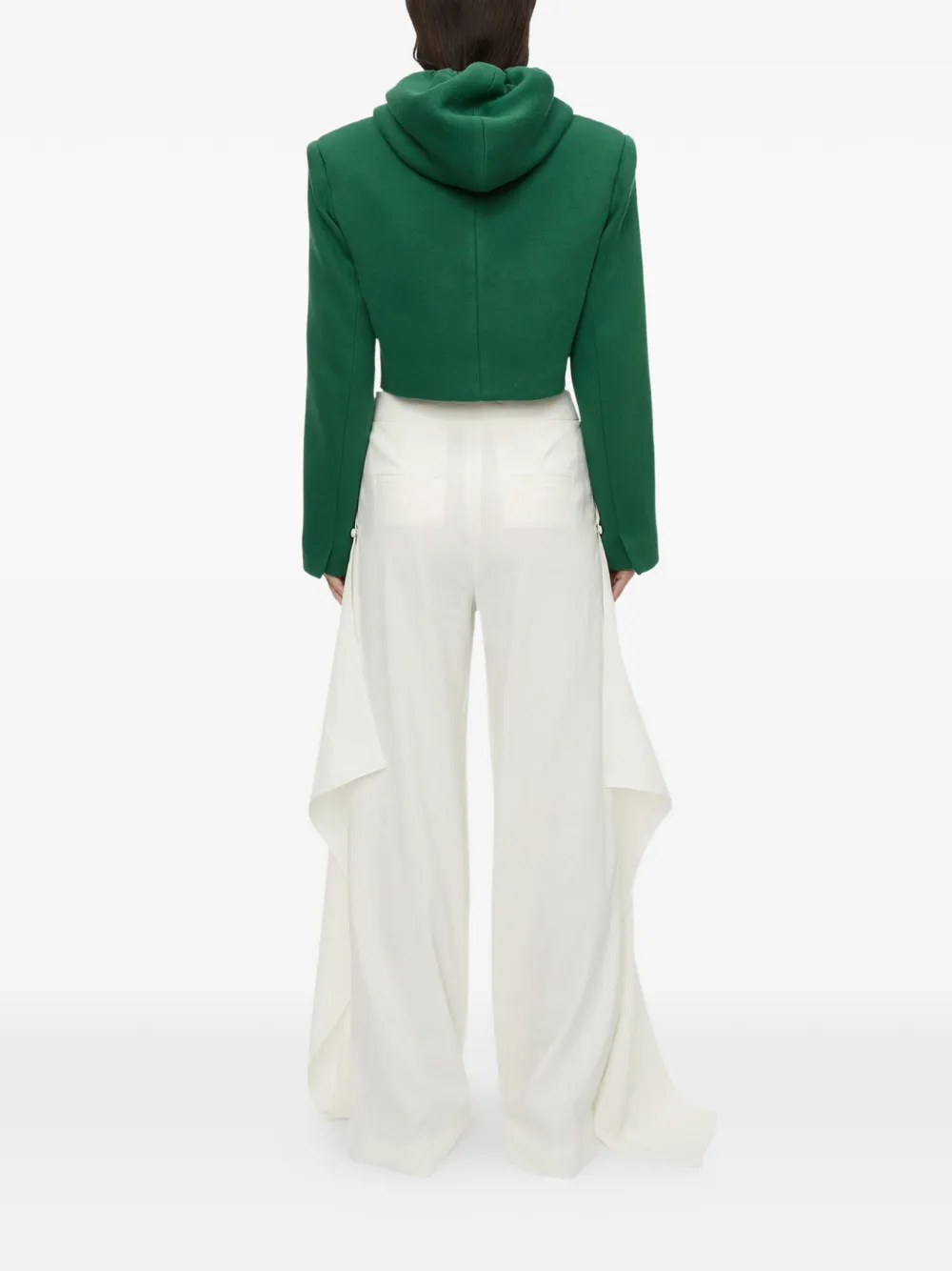 Christopher Esber Noa cropped jack met capuchon Groen