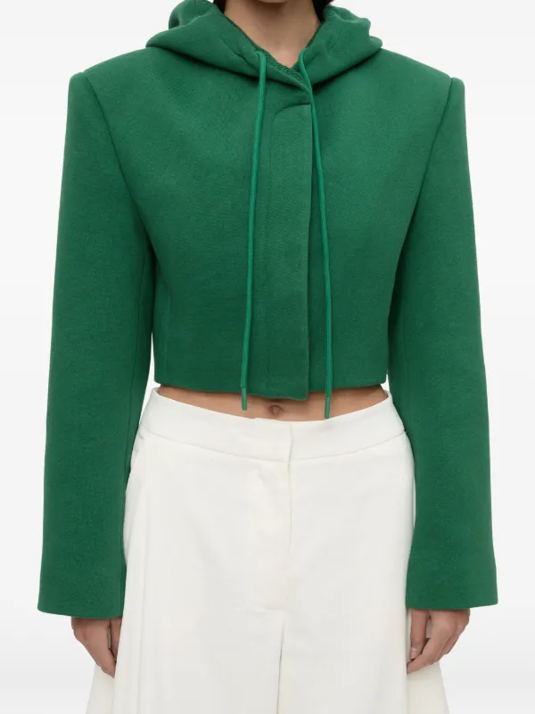 Christopher Esber Noa Cropped-fit Hooded Jacket in Green