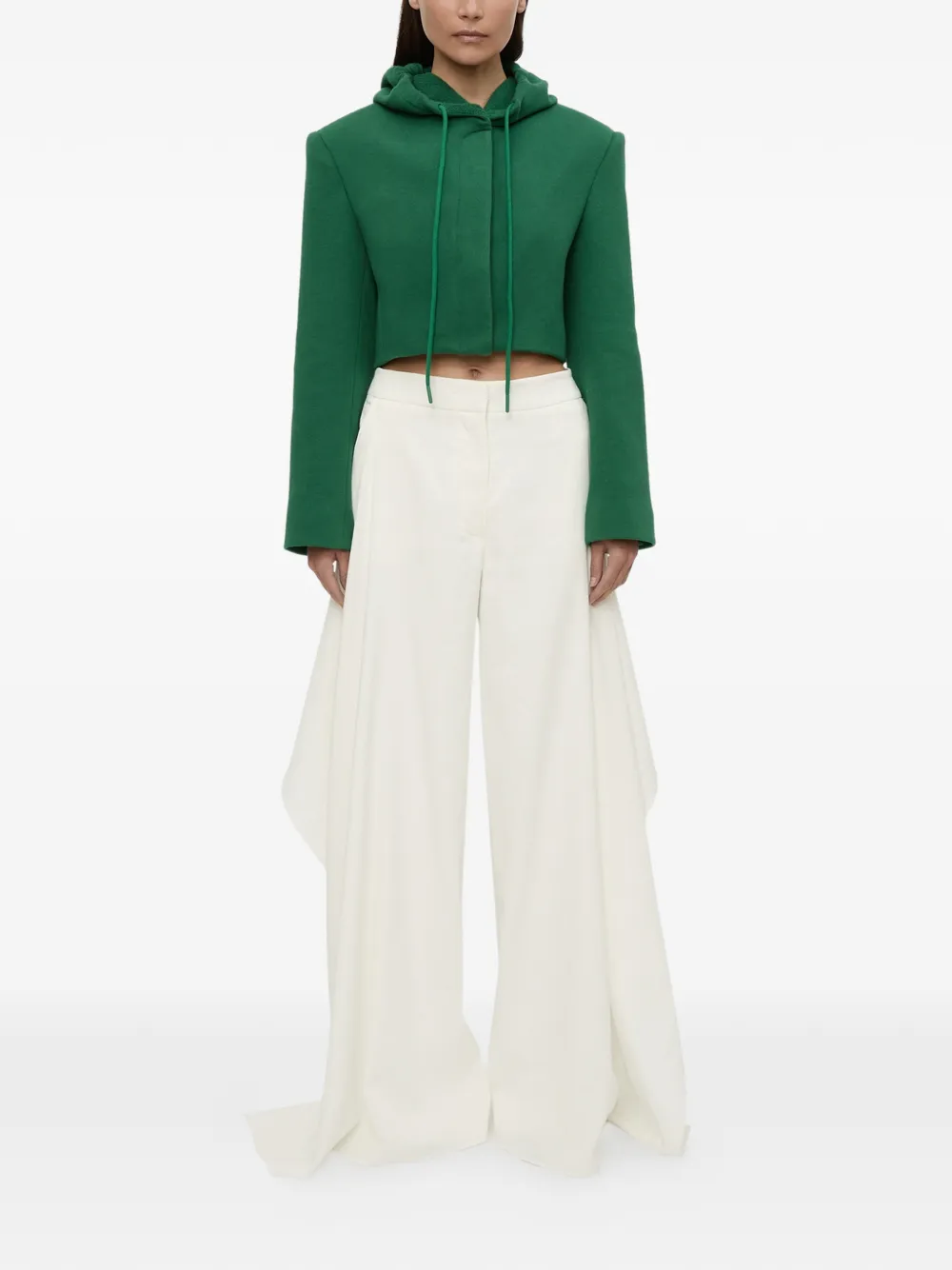 Christopher Esber Noa cropped jack met capuchon Groen