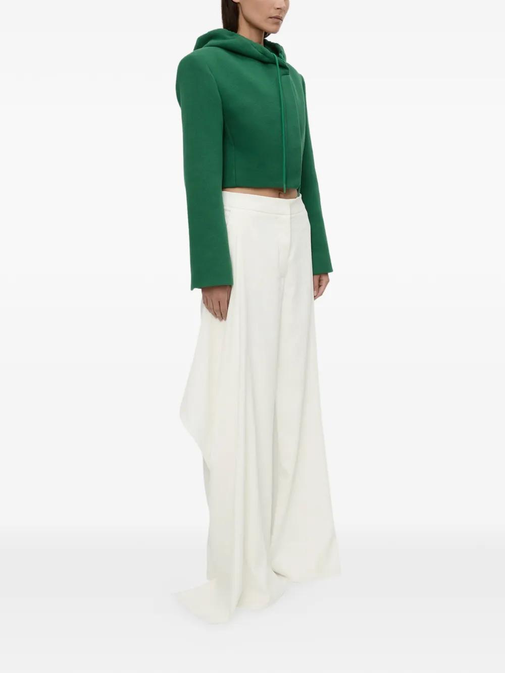 Christopher Esber Noa cropped jack met capuchon Groen