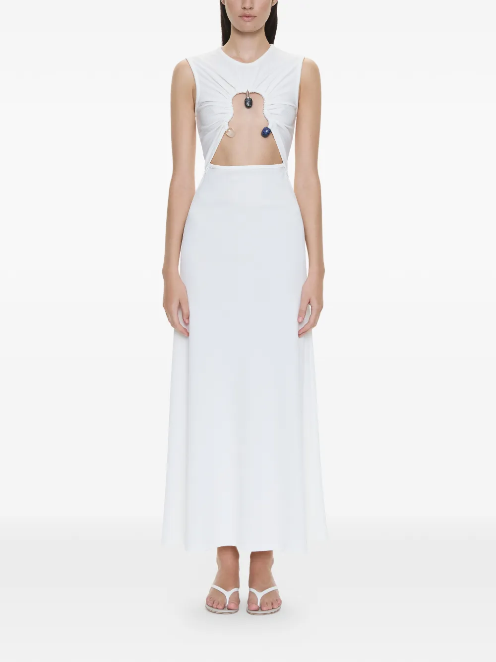 Christopher Esber Hiero Crystal Dress In White