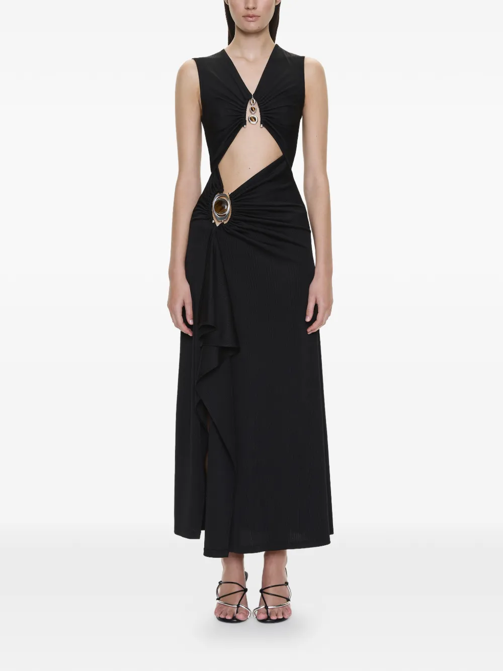 Christopher Esber Droplet Crystal Separation midi dress - Nero