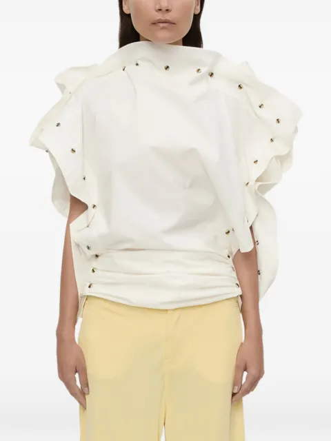 Christopher Esber Spiral Stone Snap ruffled top