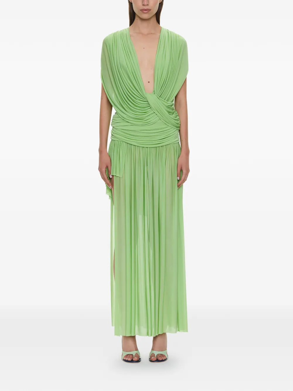  Christopher Esber Top Ripple Drapeado - Verde 
