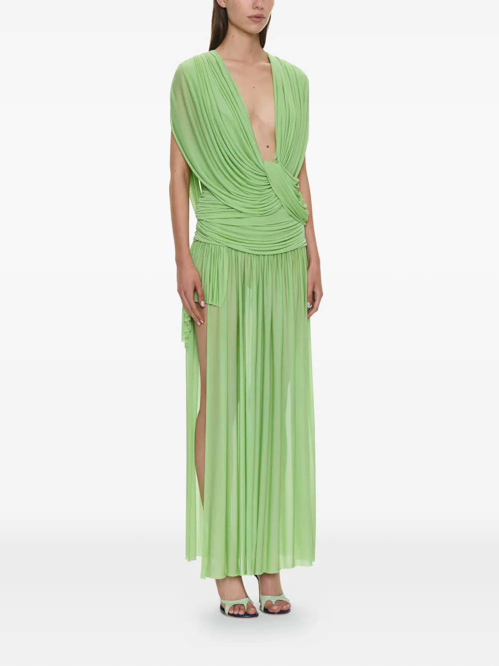  Christopher Esber Top Ripple Drapeado - Verde 